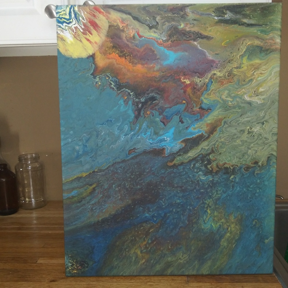 Galactic Handmade Painting on Stretched Canvas